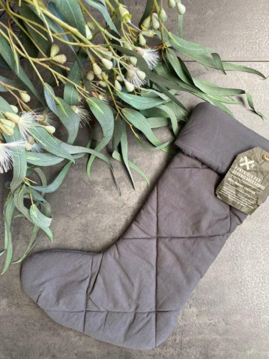 Pony Rider - Organic Canvas Christmas Stocking, Charcoal
