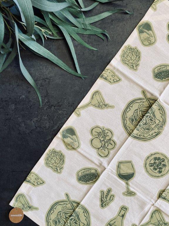 Taormina Cotton Tea Towel (50x70cm), Olive