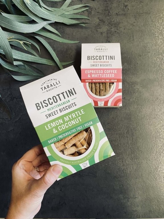 Continental Tarallini Biscuits – Biscottini Sweet Biscuits, Lemon Myrtle and Coconut (125g)